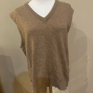Elegant V-Neck Tan Sweater Vest